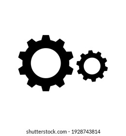 Gears icon flat vector. Settings icon.   Vector gear tool or button for web application or UI. 