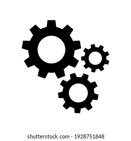 Gears icon flat vector. Settings icon.   Vector gear tool or button for web application or UI. 