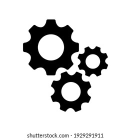 Gears icon flat vector. Settings icon.   Vector gear tool or button for web application or UI. 