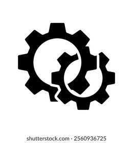 Gears icon flat vector. Settings icon. Vector gear tool icon.