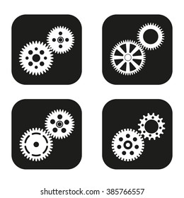 Gears icon in four variations