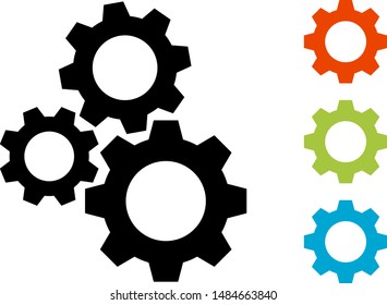 Gears icon illustration material set