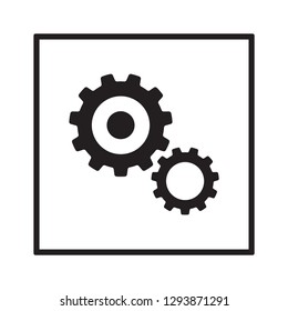 Gears  icon,  isolated. Flat  design.
