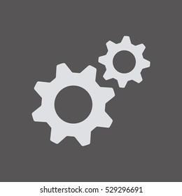 Gears  icon,  isolated. Flat  design.