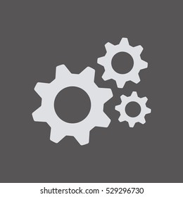 Gears  icon,  isolated. Flat  design.