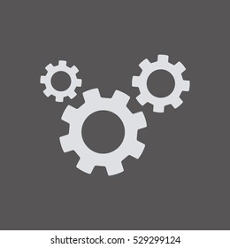 Icono de engranajes, aislado. Diseño plano.