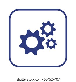 Gears  icon,  isolated. Flat  design.