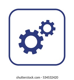 Gears  icon,  isolated. Flat  design.