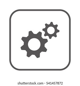 Gears  icon,  isolated. Flat  design.