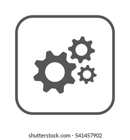Gears  icon,  isolated. Flat  design.