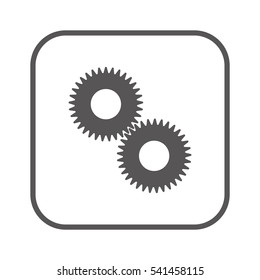 Gears  icon,  isolated. Flat  design.