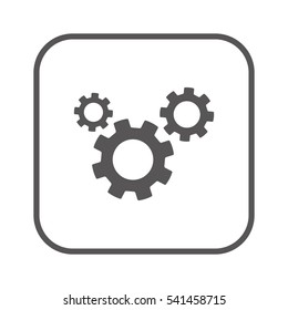 Gears  icon,  isolated. Flat  design.