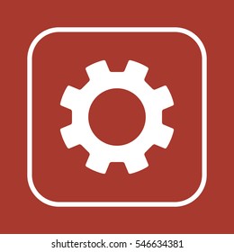 Gears  icon,  isolated. Flat  design.