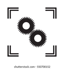 Gears  icon,  isolated. Flat  design.