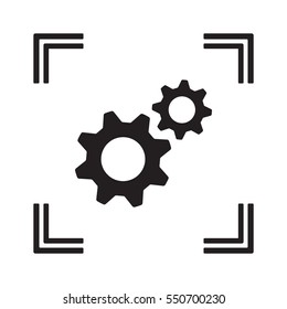 Gears  icon,  isolated. Flat  design.