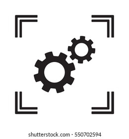 Gears  icon,  isolated. Flat  design.