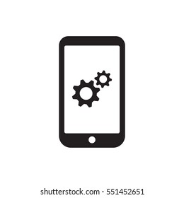 Gears  icon,  isolated. Flat  design.