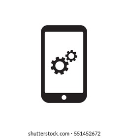 Gears  icon,  isolated. Flat  design.