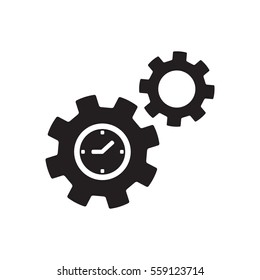 Gears  icon,  isolated. Flat  design.