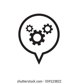 Gears  icon,  isolated. Flat  design.