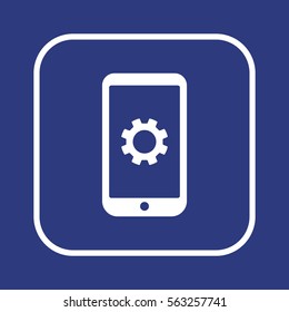 Gears  icon,  isolated. Flat  design.