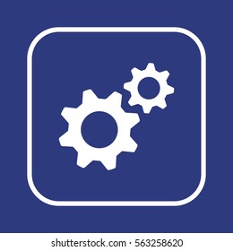 Gears  icon,  isolated. Flat  design.