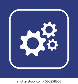 Gears  icon,  isolated. Flat  design.
