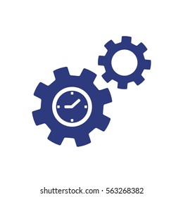 Gears  icon,  isolated. Flat  design.