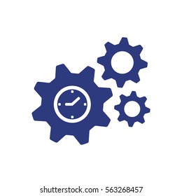 Gears  icon,  isolated. Flat  design.
