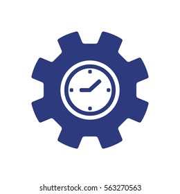 Gears  icon,  isolated. Flat  design.