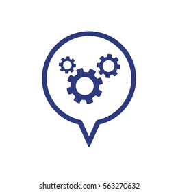 Gears  icon,  isolated. Flat  design.