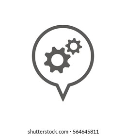 Gears  icon,  isolated. Flat  design.