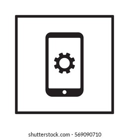 Gears  icon,  isolated. Flat  design.