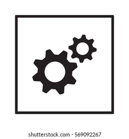 Gears  icon,  isolated. Flat  design.