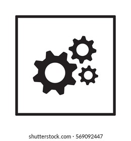 Gears  icon,  isolated. Flat  design.