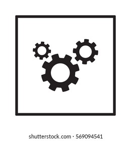 Gears  icon,  isolated. Flat  design.