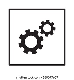 Gears  icon,  isolated. Flat  design.