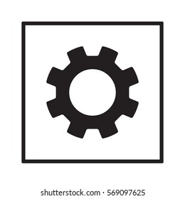 Gears  icon,  isolated. Flat  design.