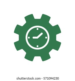 Gears  icon,  isolated. Flat  design.