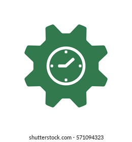 Gears  icon,  isolated. Flat  design.