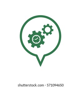 Gears  icon,  isolated. Flat  design.
