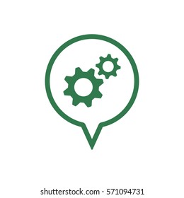 Gears  icon,  isolated. Flat  design.