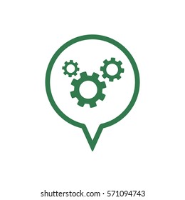 Gears  icon,  isolated. Flat  design.