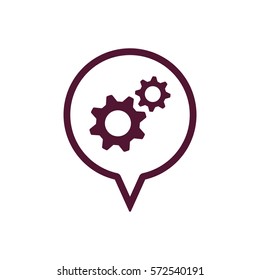 Gears  icon,  isolated. Flat  design.
