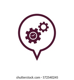 Gears  icon,  isolated. Flat  design.