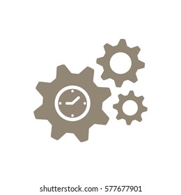 Gears  icon,  isolated. Flat  design.
