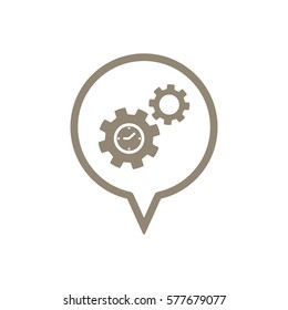 Gears  icon,  isolated. Flat  design.