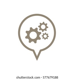 Gears  icon,  isolated. Flat  design.