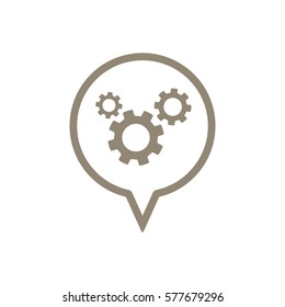 Gears  icon,  isolated. Flat  design.