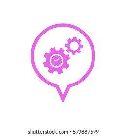 Gears  icon,  isolated. Flat  design.